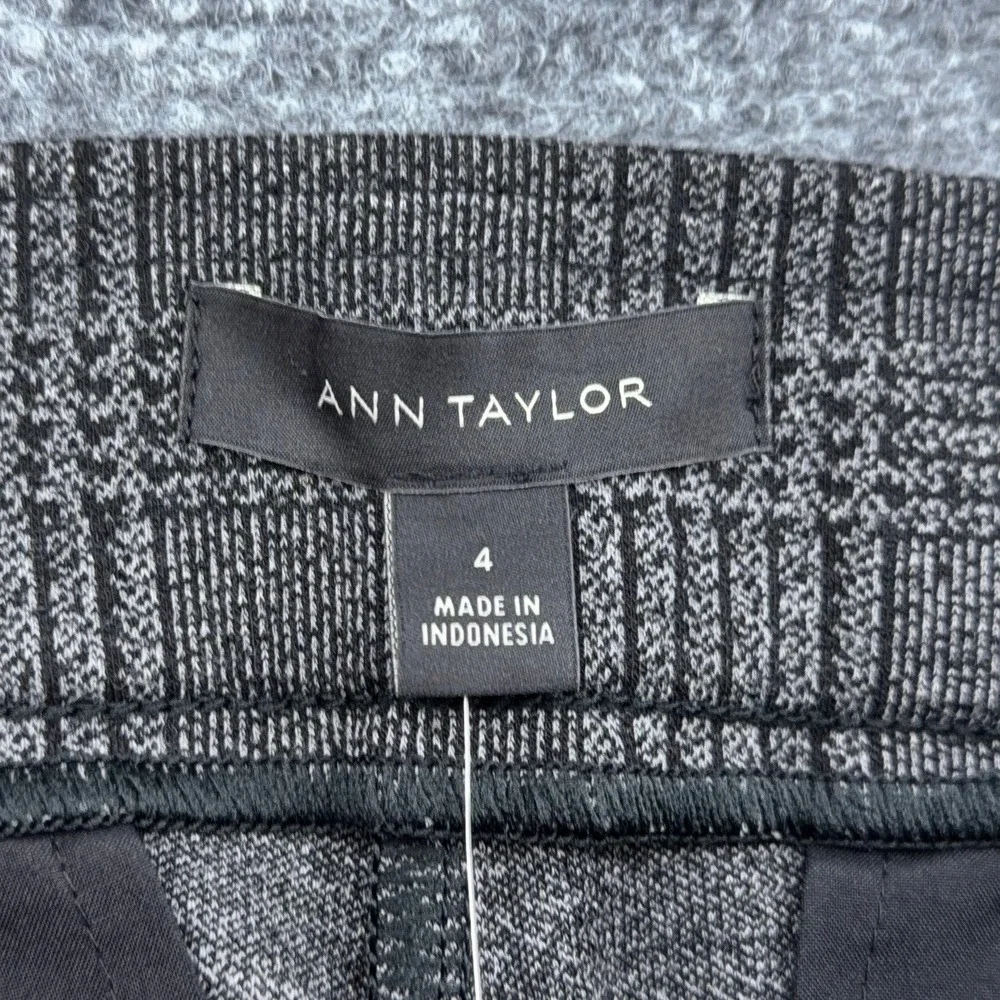 Ann Taylor Plaid Skinny‎ Leggings Women 4 Polyester Rayon Gray